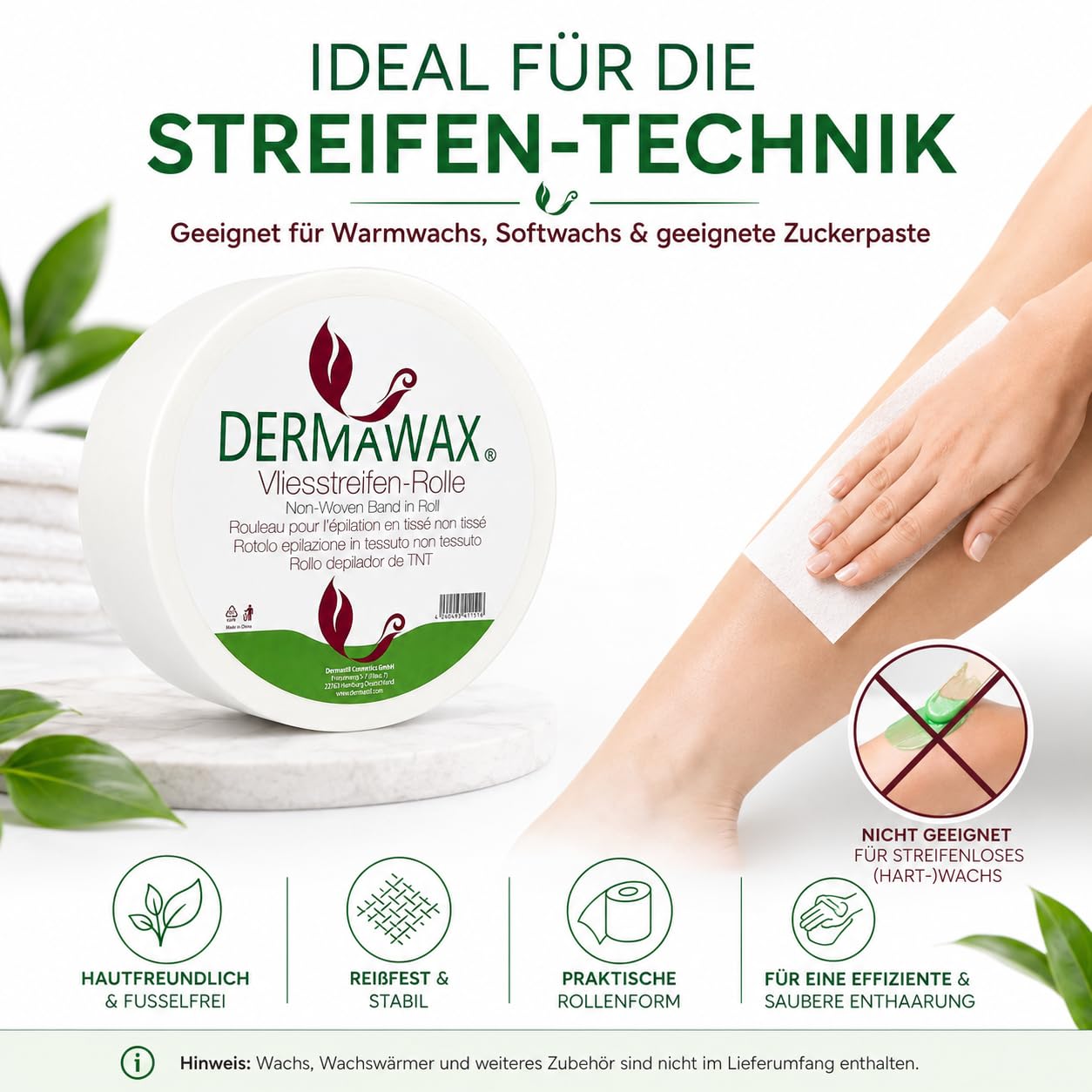 Dermawax Vliesrolle für Waxing 70 m - individuell zuschneidbar