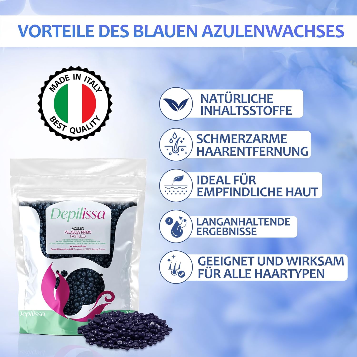 Depilissa Azulen Wachsperlen 400g