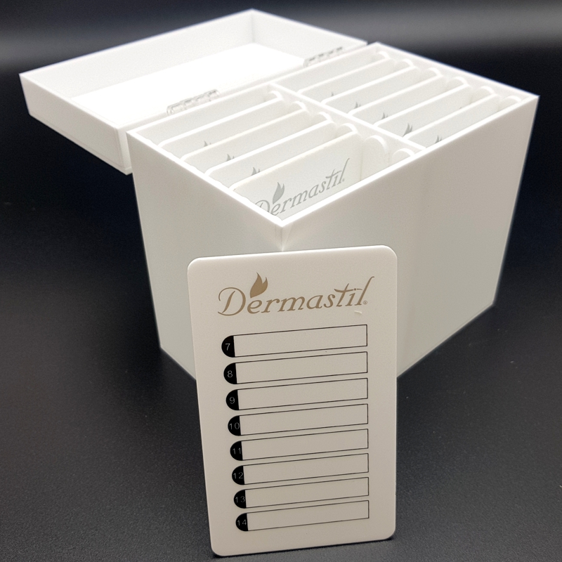 Dermastil – Lashbox Storage Wimpernbox Weiß aus Acrylglas – Aufbewahrungsbox für Wimpernverlängerung – Mit 10 Acrylplatten für Lash Extensions