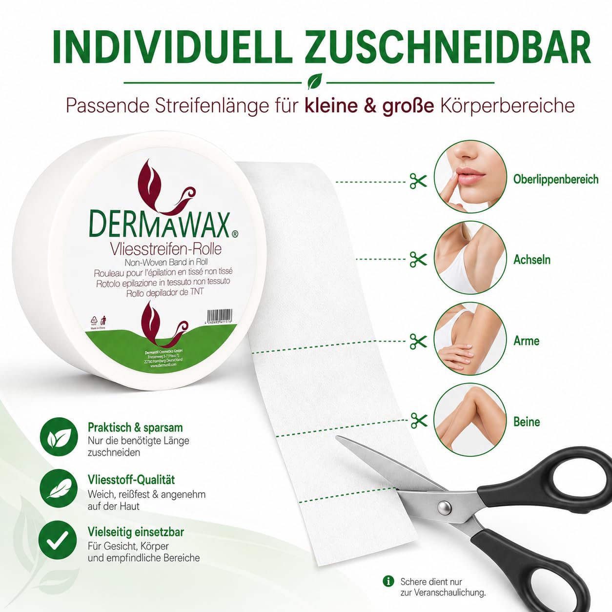 Dermawax Vliesrolle für Waxing 70 m - individuell zuschneidbar